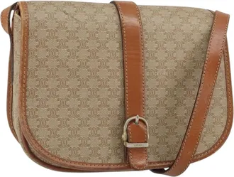 Celine Vintage Macadam Canvas Beige Canvas Backpack Bag (Pre-Owned)