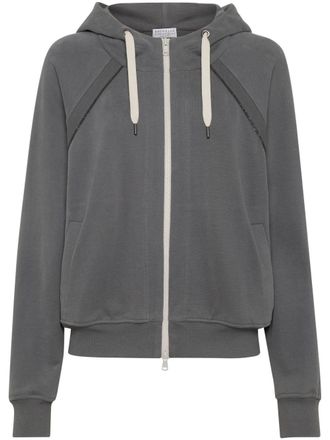 Brunello Cucinelli Hoodie met rits - Grijs