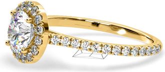 The Diamond Store 2.80ct Reina Lab Diamond Halo Engagement Ring in 18K Gold F/VS1