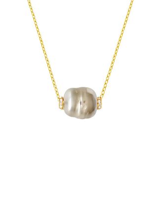 Liv Oliver 18K Plated 10Mm X 14Mm Pearl Necklace