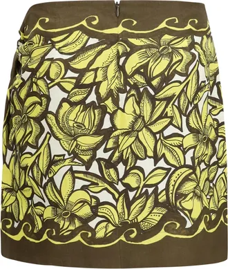Alemais Womens Skirt Mona Wrap Mini Yellow Hemp