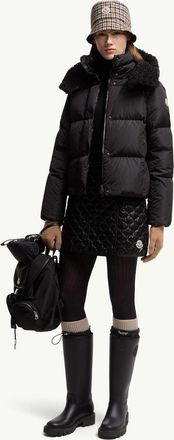 Moncler Womens Padded Miniskirt With Square Quilting - Black Nylon - Size EU 36 (Womens)