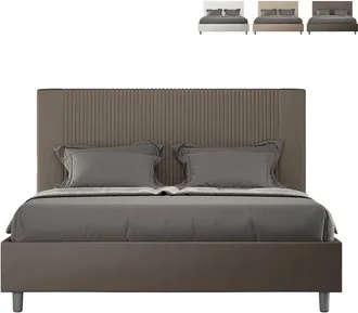 Itamoby Cama Matrimonio Contenedor 160x190 Moderno Polipiel Goya M Color: Marr&oacute;n - Versi&oacute;n: Modelo Est&aacute;ndar