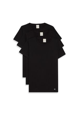 Calvin Klein Underwear T-Shirt COTTON TEE 3PK, Damen, Gr. XL (42), schwarz (schwarz, schwarz, schwarz), Web, Obermaterial: 100% Baumwolle, CALVIN KLEIN UNDERWEAR, unifarben,