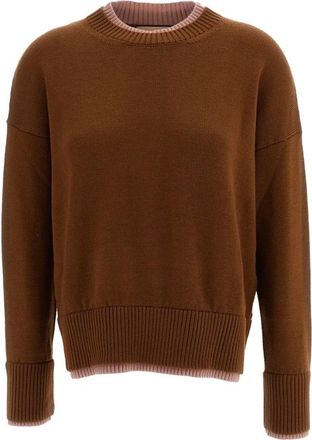Plan C Jersey de cuello redondo - Knitwear - Mujer - Marr&oacute;n - 2XS