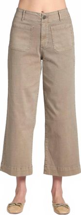 A.n.a Crop Wide Leg Patch Pocket Pant In Mocha