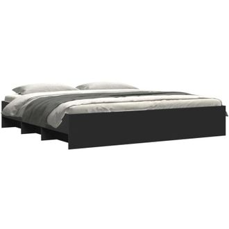 vidaXL Cama Sin Colch&oacute;n Negro 180x200 Cm Madera De Ingenier&iacute;a Vidaxl