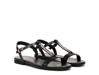 Naturalizer Teach Ankle Straps Womens Sandals Black Leather : 9.5 W (C), Leather/Rubber