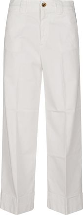 Mason's Cropped Chino Trousers With Button Closure And Cuffed Hems