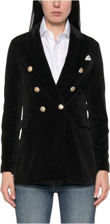 Circolo 1901 Blazer de Terciopelo Cruzado - Jackets - Mujer - Negro - XS