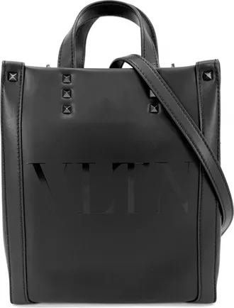 Valentino Garavani Black Leather Handbag Shoulder Bag Tote Bag (Pre-Owned)