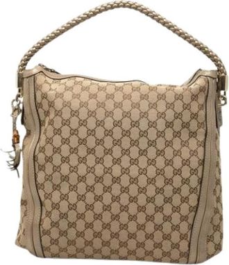 Gucci Pre-owned Canvas Schoudertas - Dames - Vintage Schoudertas - Beige - ONE Size - Vintage