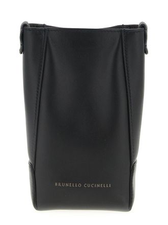 Brunello Cucinelli Cell Phone Holder With Shoulder Strap Home & Lifestyle Black