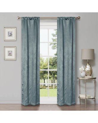 Superior 26X84 Modern Geometric Waves Blackout 2Pc Curtain Panel Set