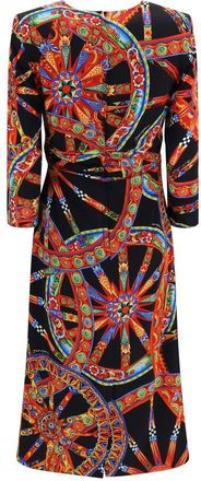 Dolce & Gabbana Carretto Print Charmeuse Dress - Multicolor