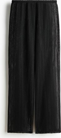 H&M Weite Hose in Ajourstrick - Schwarz