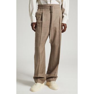 Fear of God Classic Pleated Virgin Wool Pants in Dune Pearl Dune Pearl at Nordstrom, Size X-Large