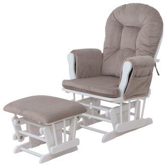 Hhg Nunca Usado] Sill&oacute;n Relax Hhg 021, Sill&oacute;n Mecedora Mecedora Con Taburete Tejido Cuerda 320g/m&sup2; Oeko-tex, Gris Claro Armaz&oacute;n Blanco