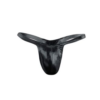 Generic Mens Sexy Liquid Metallic Briefs Shiny Thongs Y-Fronts Bulge Pouch G-String Hollow-Out Sparkly Slips Erotic Tanga Stretchy Underwear Comfort Panties f