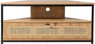 Calicosy Calicosy - Mobile tv angolare 1 anta con rivestimento in rattan L100 cm - jaya