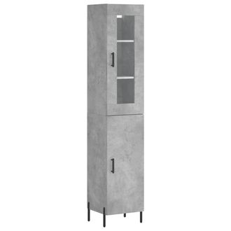vidaXL Aparador De Madera Contrachapada Gris Hormig&oacute;n 34,5x34x180 Cm Vidaxl