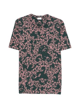 Dries Van Noten Green Pink All Over Print T-Shirt