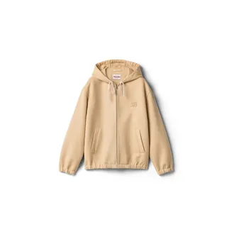 Miu Miu Double Cashmere And Wool Hoodie Jacket, Woman, Soy Green, Size 36