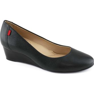 Marc Joseph New York Prospect Leather Wedge Pump in Black Napa Soft at Nordstrom, Size 10.5