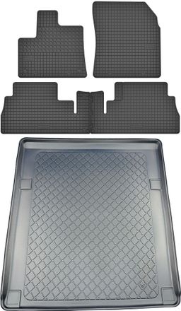 OEM Set Di Tappetini In Gomma Per Auto E Tappetino Per Bagagliaio Per Citroen Berlingo Iii Xl Van Dal 06.2018