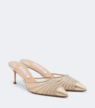 Aquazzura Mules Dream Girl con piel adornados