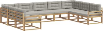 vidaXL Conjunto De Sof&aacute;s De Exterior 9 Uds. Blanco Y Gris Claro Vidaxl