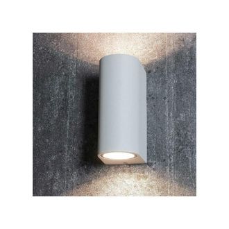 Trade Shop Trade Shop Traesio - Trade Shop - Applique Da Esterno Cilindro Up&down Lampada Da Parete Giardino 2xgu10 Ip65 Es14 - Blanco