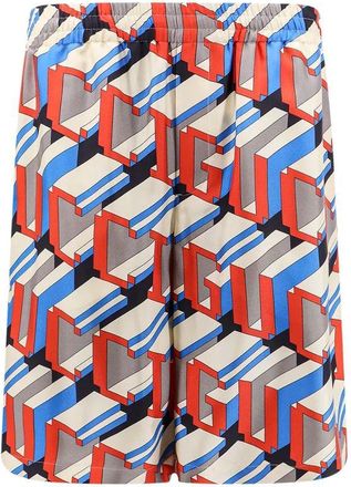 Gucci Mens Pixel Printed Shorts - Ivory Silk - Size EU 50 (Mens)