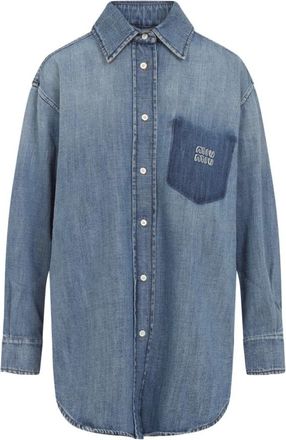 Miu Miu Denim overhemd - Dames - Spijkeroverhemden - Blauw - XS - Denim - Overhemden