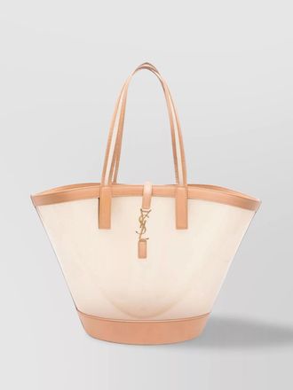 Saint Laurent medium vinyl and leather tote bag