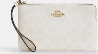 Coach Large Corner Zip Wristlet In Signature Canvas