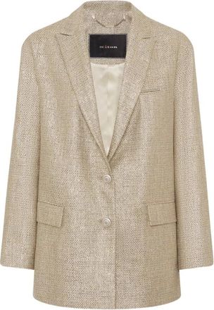 Kiton Lam&eacute; Effect Viscose Jas - Dames - Blazers - Beige - M - Satijn - Jassen