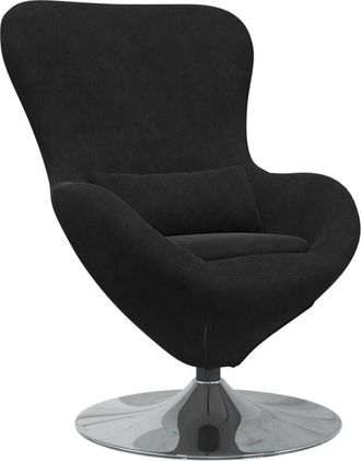 vidaXL Sillón huevo Negro 63 x 73 x 90 cm Terciopelo Vidaxl