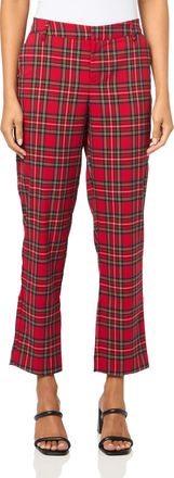 Tommy Hilfiger Womens Tartan Plaid Hampton Pants, Red Multi, 4