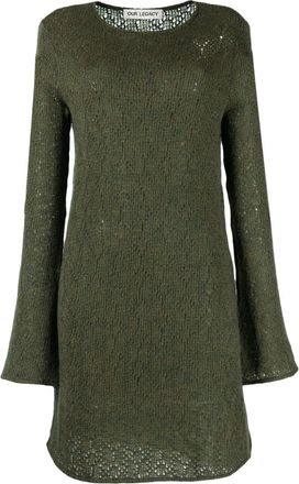 Our Legacy Two Face crochet-knit minidress - women - Mohair/Polyamide/Acrylic - 32 - Green
