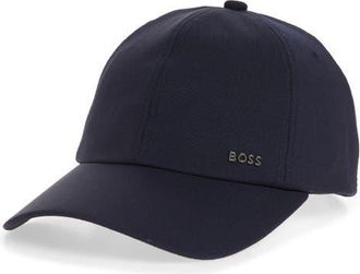 BOSS Zed Performance Virgin Wool Blend Baseball Cap in Dark Blue at Nordstrom