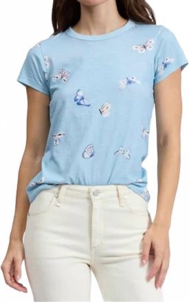 Rag & Bone All Over Tammy Butterfly Tee In Light Blue