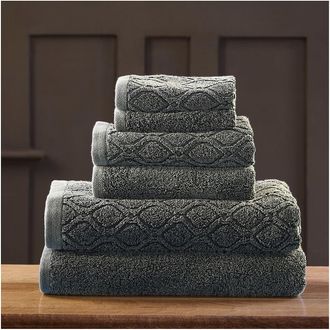 Superior Discontinued Superior Jacquard And Solid 6Pc Denim Cotton Towel Set