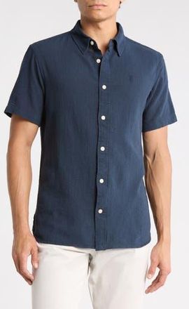 AllSaints Barre Short Sleeve Shirt in Blueberry Blue at Nordstrom Rack, Size Xx-Large