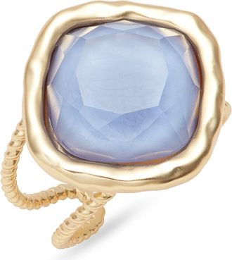 Karine Sultan Bezel Set Crystal Ring in Gold/blue at Nordstrom