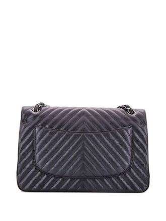 Chanel Classic Double Flap Bag Chevron Iridescent Caviar Jumbo shoulder bag - Zwart