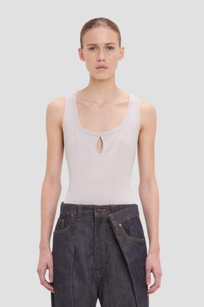 Victoria Beckham Split Tank Top In Magnesium XS Tan