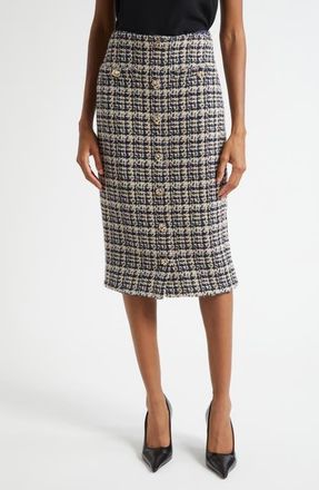 L'agence Tai Tweed Midi Skirt in Midnight Multi Tweed at Nordstrom, Size 16