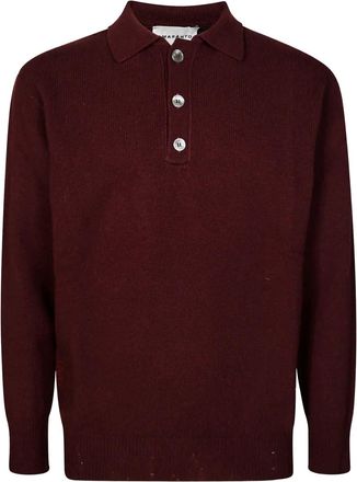 Amaranto polo-collar sweater - Red