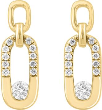 Effy Diamond Pav&eacute; Drop Earrings in Gold/White at Nordstrom Rack